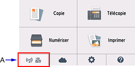 Écran ACCUEIL : Sélectionnez État du réseau